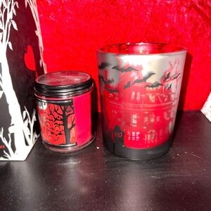 Red and Black Halloween Candle Set